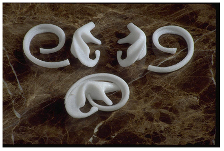 Implants for reconstructive surgery of the nose and ears.
