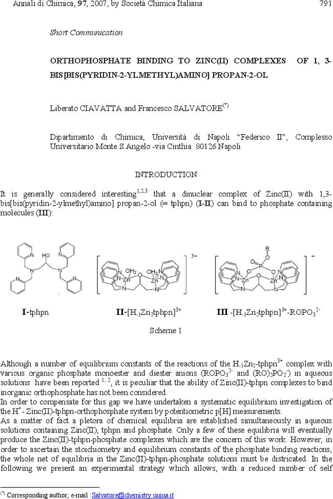 Orthophosphate Binding to Zinc(II) Complexes of 1,3-Bis[Bis(Pyridin-2-Ylmethyl)Amino] Propan-2-Ol