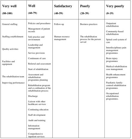Analysis of draft Australian rehabilitation service standards: comparison with international standards.