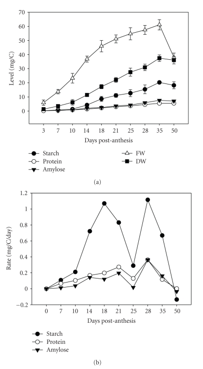 Transcriptomic analysis of starch biosynthesis in the developing grain of hexaploid wheat.