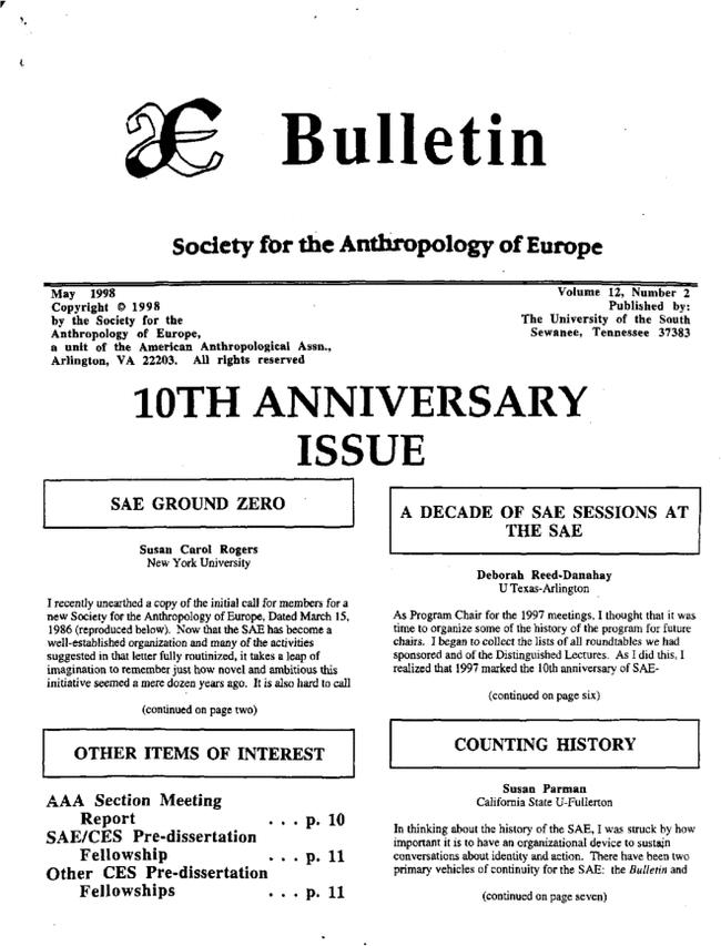 Journal of the Society for the Anthropology of Europe