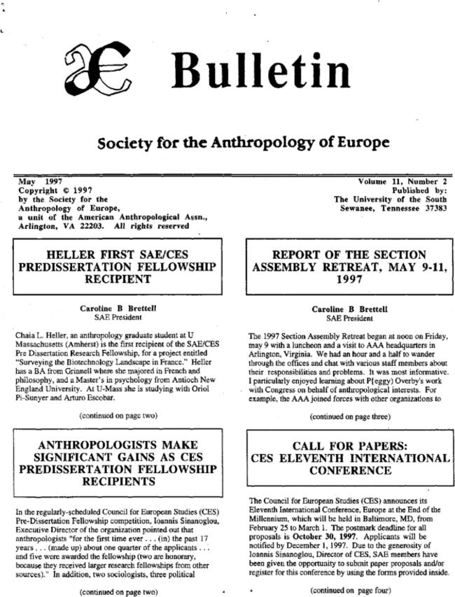 Journal of the Society for the Anthropology of Europe