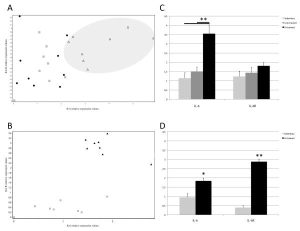 Athletic humans and horses: comparative analysis of interleukin-6 (IL-6) and IL-6 receptor (IL-6R) expression in peripheral blood mononuclear cells in trained and untrained subjects at rest.