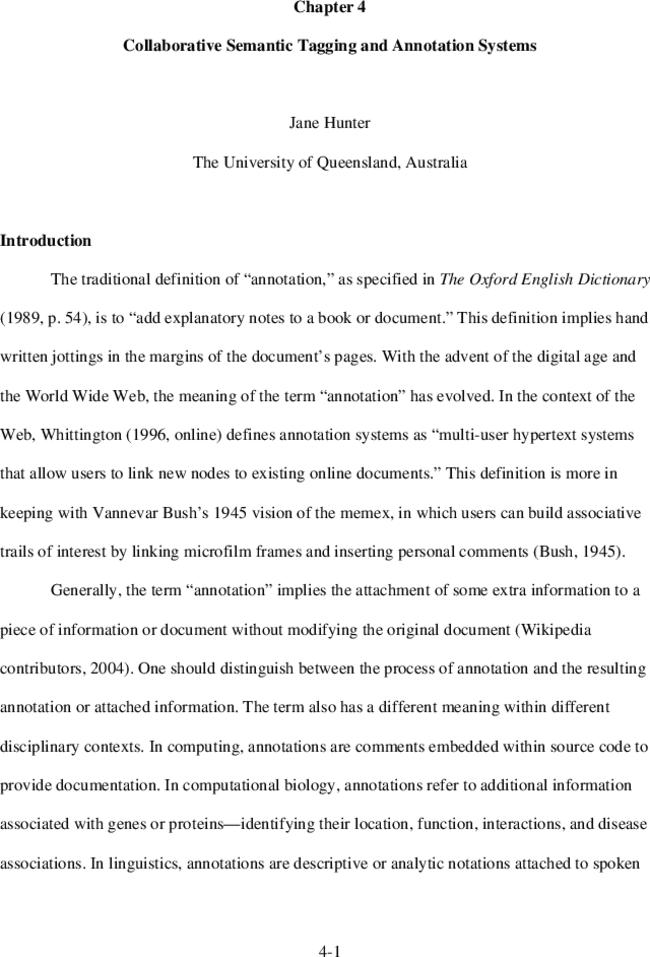 Collaborative semantic tagging and annotation systems