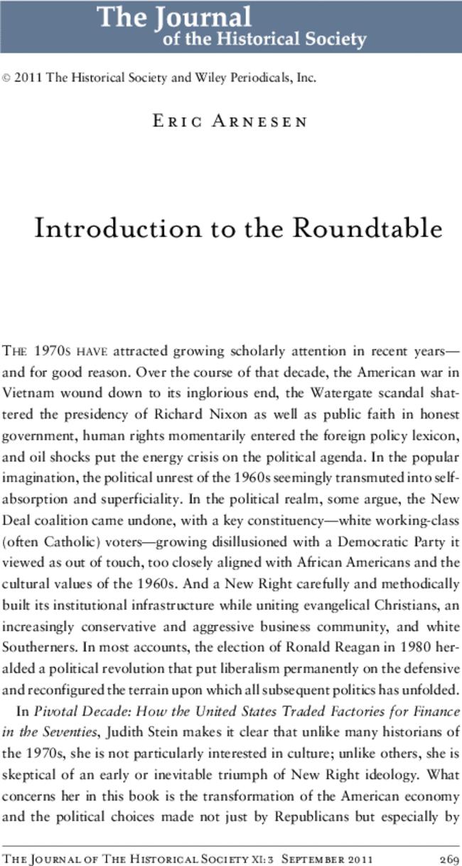 Introduction to the Roundtable