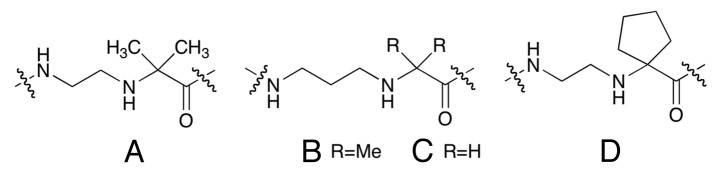 (α,α-dimethyl)glycyl (dmg) PNAs: achiral PNA analogs that form stronger hybrids with cDNA relative to isosequential RNA.