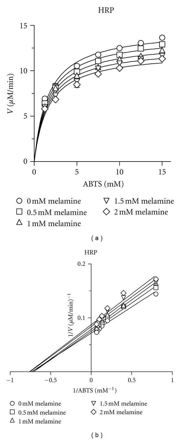 Inhibition of heme peroxidases by melamine.