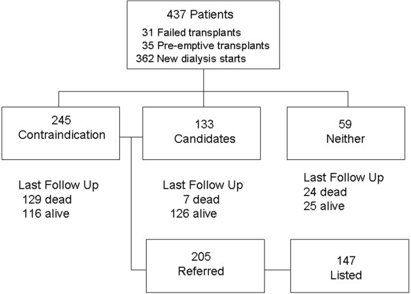 Access to kidney transplantation: outcomes of the non-referred.