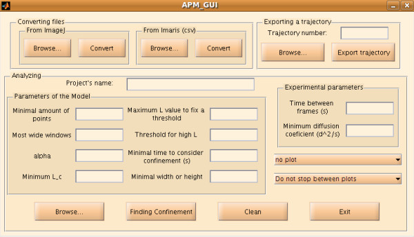 APM_GUI: analyzing particle movement on the cell membrane and determining confinement.