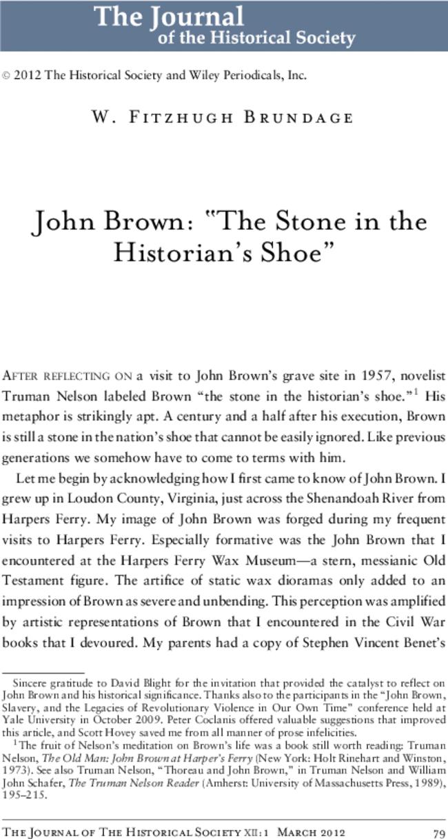 John Brown: “The Stone in the Historian's Shoe”