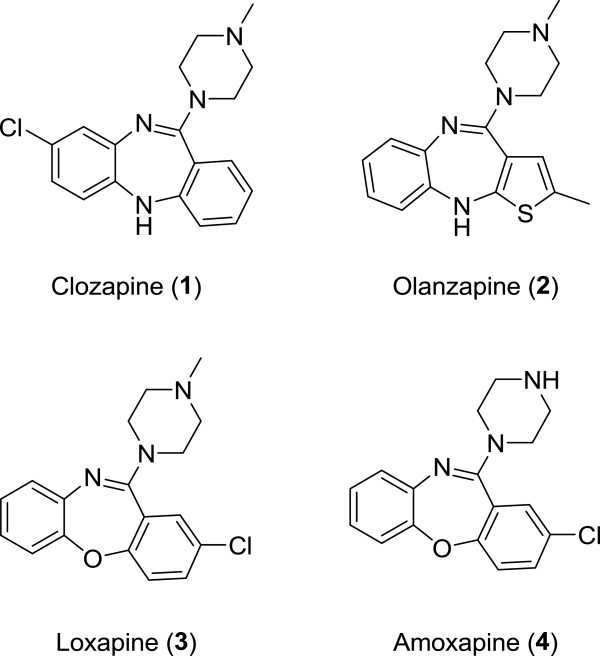 Novel olanzapine analogues presenting a reduced H1 receptor affinity and retained 5HT2A/D2 binding affinity ratio.