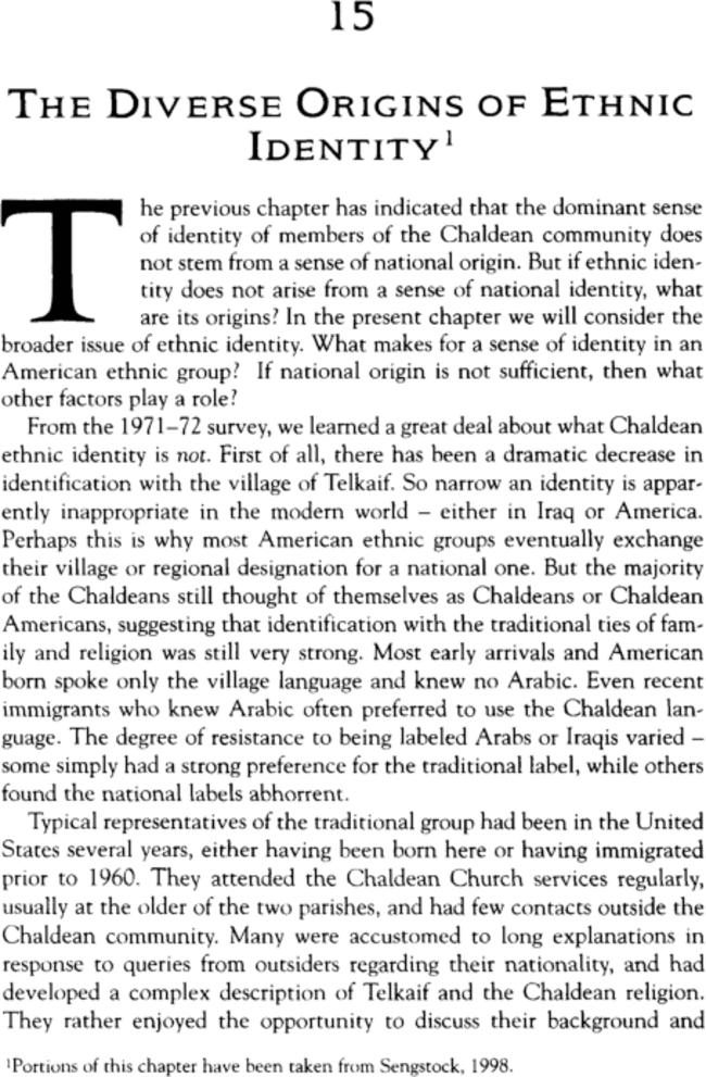 15: The Diverse Origins of Ethnic Identity†