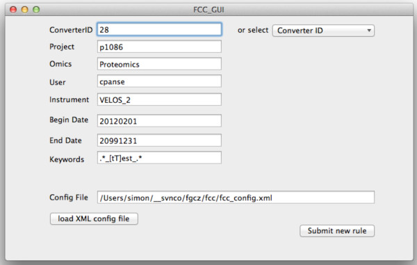 FCC - An automated rule-based processing tool for life science data.