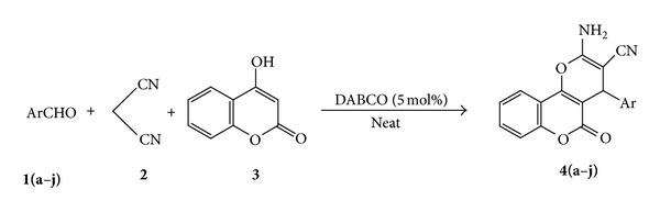 Solvent-Free Green and Efficient One-Pot Synthesis of Dihydropyrano[3,2-c]chromene Derivatives.