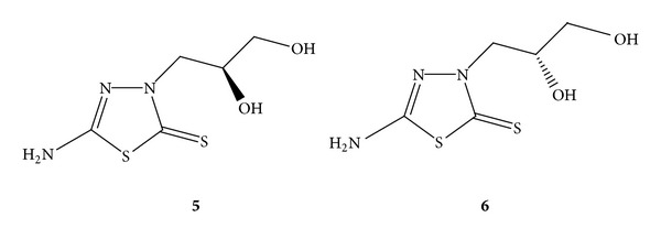 Synthesis and in vitro evaluation of novel acyclic and cyclic nucleoside analogs with a thiadiazole ring.