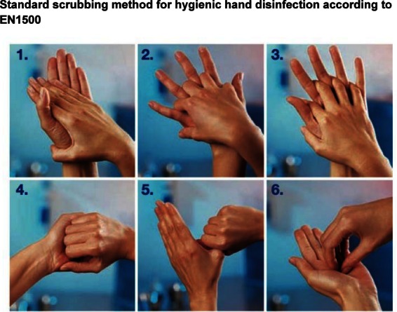 A single standardized practical training for surgical scrubbing according to EN1500: effect quantification, value of the standardized method and comparison with clinical reference groups.