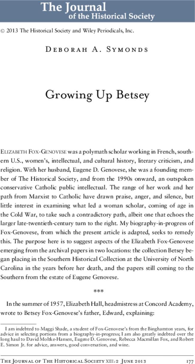 Growing Up Betsey