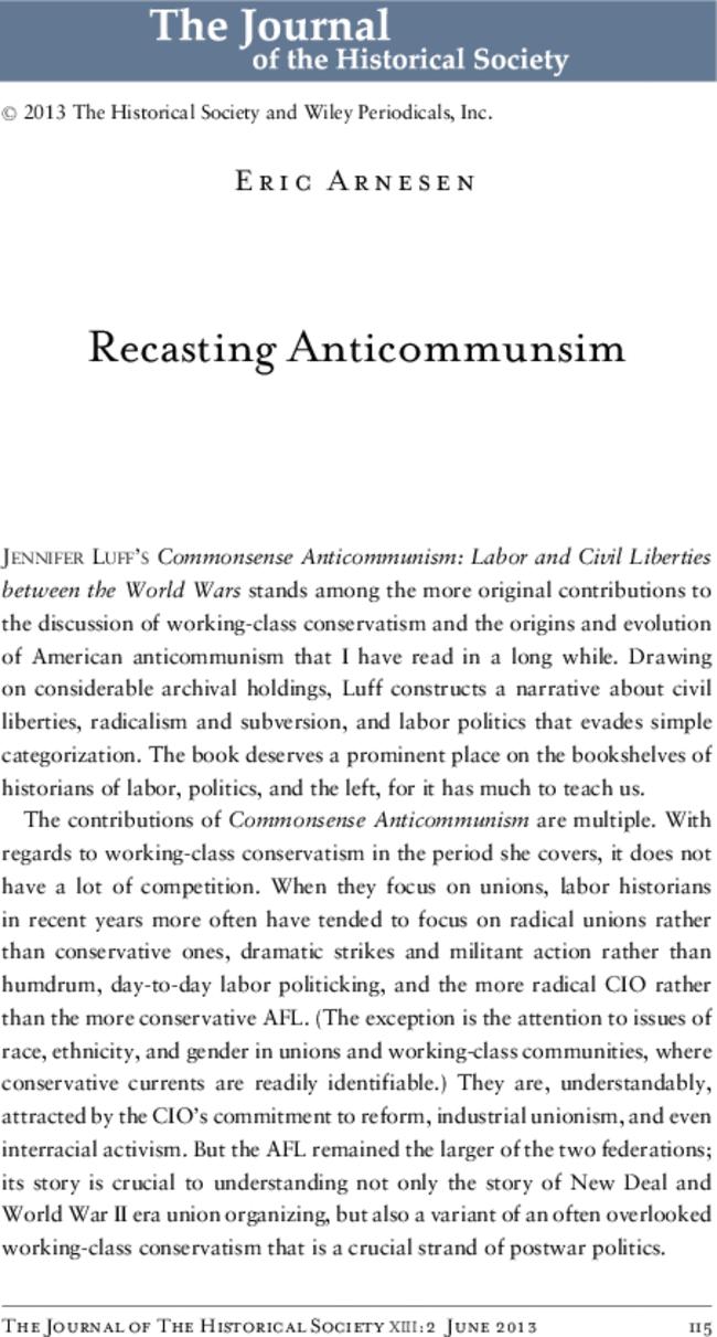 Recasting Anticommunsim