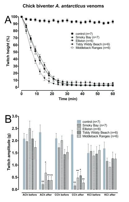 Analysis of intraspecific variation in venoms of Acanthophis antarcticus death adders from South Australia.