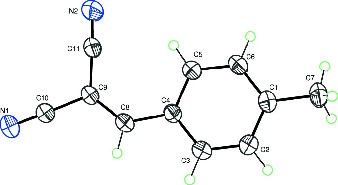 Crystal structure of 2-(4-methyl-benzyl-idene)malono-nitrile.