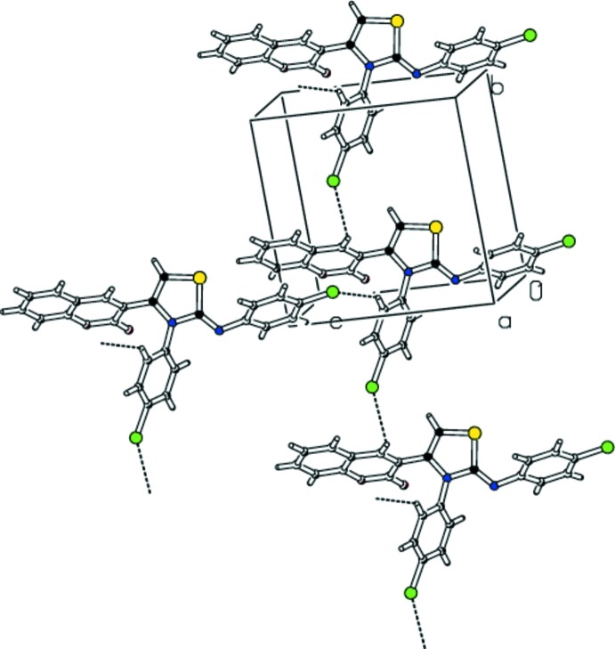 Crystal structure of (Z)-3-{3-(4-chloro-phen-yl)-2-[(4-chloro-phen-yl)imino]-2,3-di-hydro-thia-zol-4-yl}-2H-chromen-2-one.