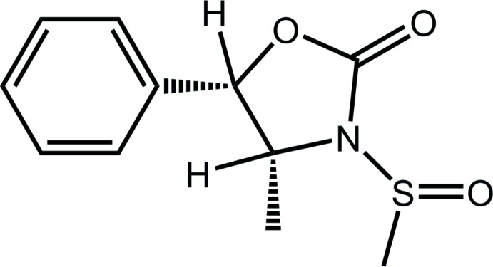 Crystal structure of (4R,5S)-4-methyl-3-methyl-sulfinyl-5-phenyl-1,3-oxazolidin-2-one.