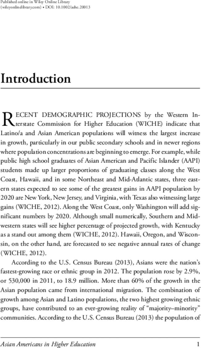 Asian Americans in Higher Education: Charting New Realities