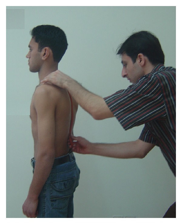 Normal range of thoracic kyphosis in male school children.