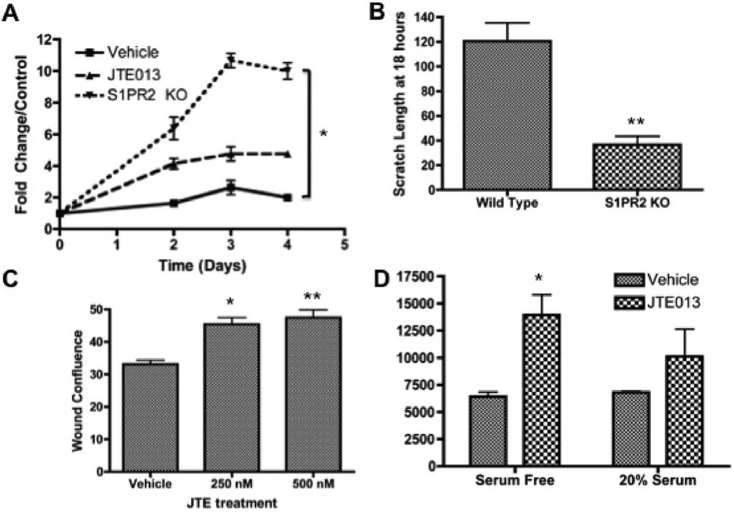 Sphingosine 1-Phosphate Receptor 2 Regulates the Migration, Proliferation, and Differentiation of Mesenchymal Stem Cells.