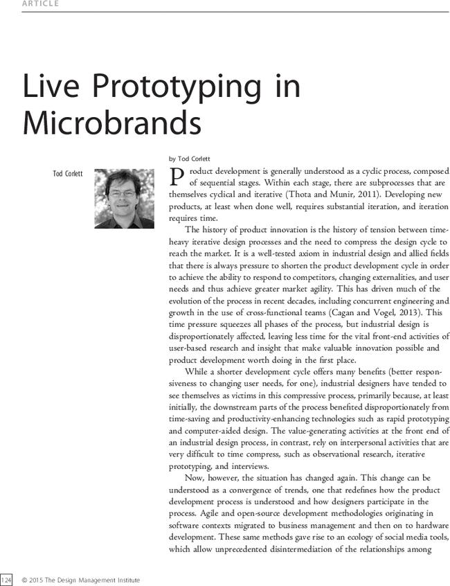 Live Prototyping in Microbrands