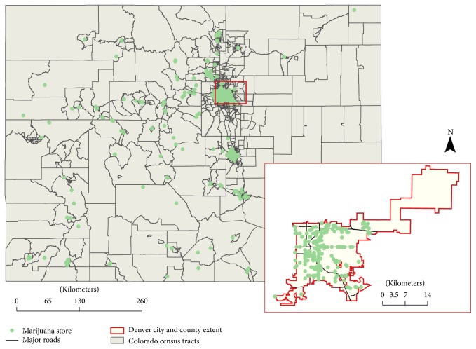 Availability of Medical and Recreational Marijuana Stores and Neighborhood Characteristics in Colorado.