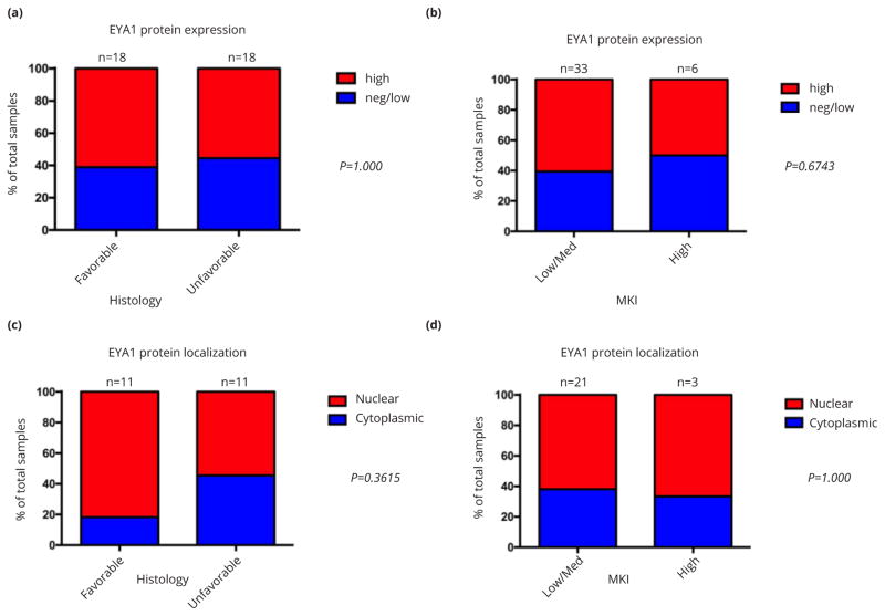 EYA1 expression and subcellular localization in neuroblastoma and its association with prognostic markers.