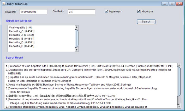 An approach to semantic query expansion system based on Hepatitis ontology.