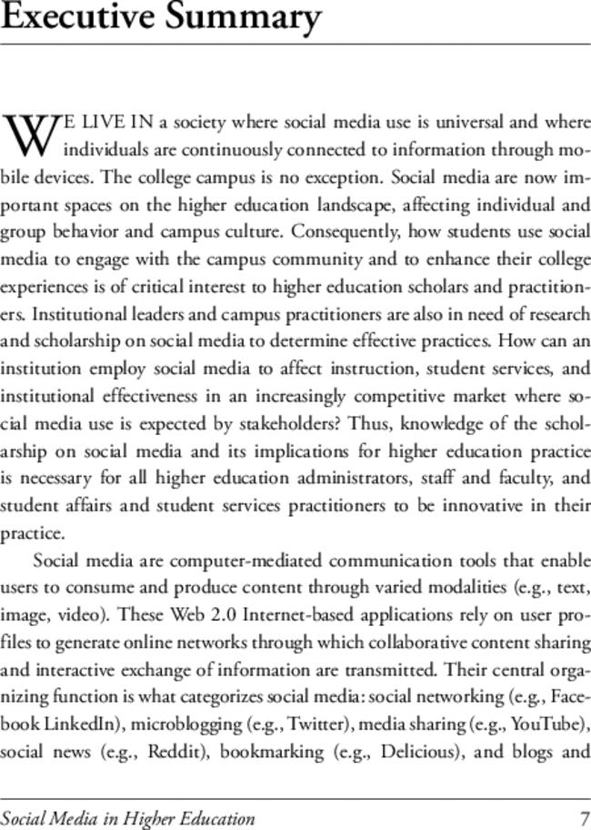 Social Media in Higher Education