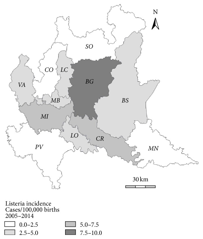 Epidemiology and Molecular Typing of Pregnancy-Associated Listeriosis Cases in Lombardy, Italy, over a 10-Year Period (2005-2014).