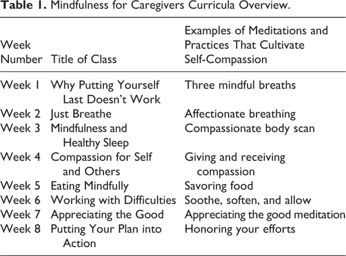 A Pilot Online Mindfulness Intervention to Decrease Caregiver Burden and Improve Psychological Well-Being.