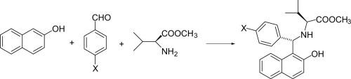 Stereoselection in the Betti reaction of valine methyl esters