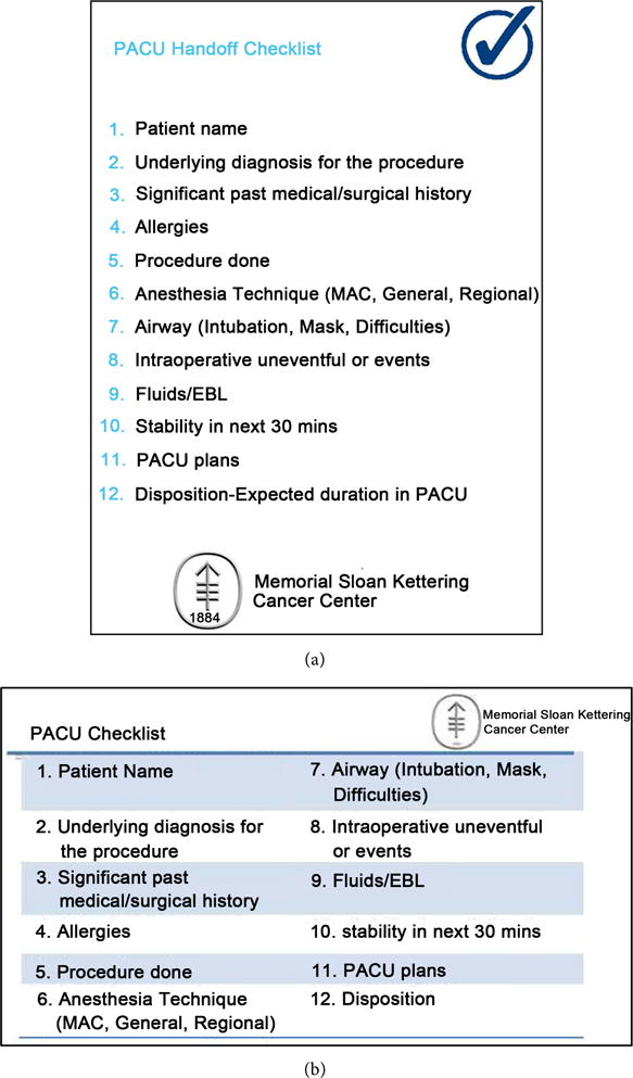 Does Checklist Implementation Improve Quantity of Data Transfer: An Observation in Postanesthesia Care Unit (PACU).