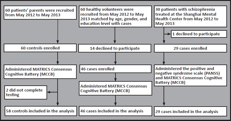 Dysfunction of Cognition Patterns Measured by MATRICS Consensus Cognitive Battery (MCCB) among First Episode Schizophrenia Patients and Their Biological Parents.