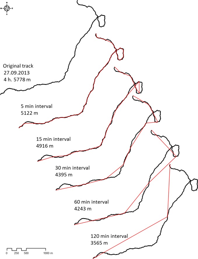 Estimation of baboon daily travel distances by means of point sampling - the magnitude of underestimation.