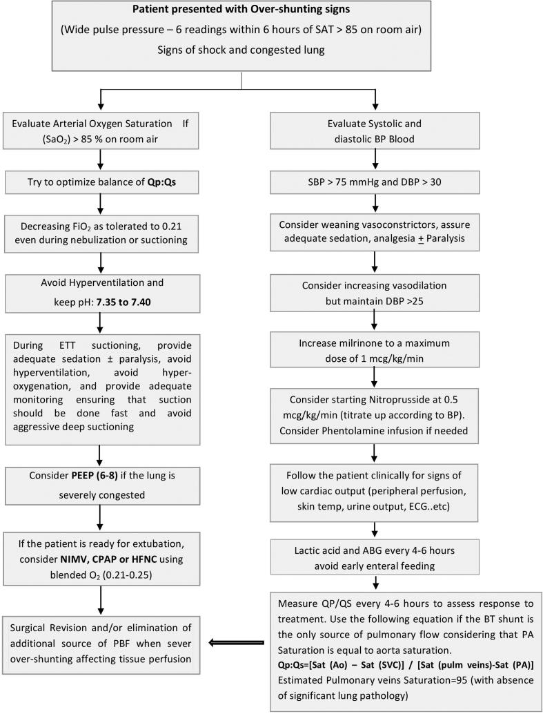 Effects of protocol-based management on the post-operative outcome after systemic to pulmonary shunt