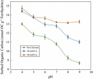 The synergistic effect of calcium on organic carbon sequestration to ferrihydrite