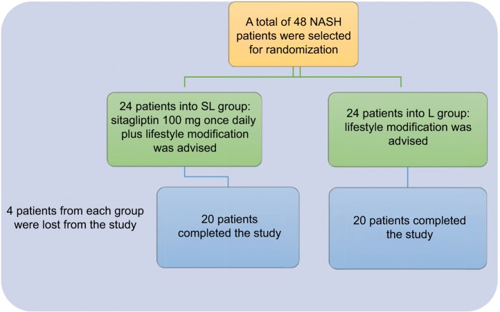 Effect of sitagliptin on hepatic histological activity and fibrosis of nonalcoholic steatohepatitis patients: a 1-year randomized control trial.