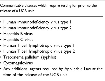 Strategies for screening cord blood for a public cord blood bank in high HIV prevalence regions.