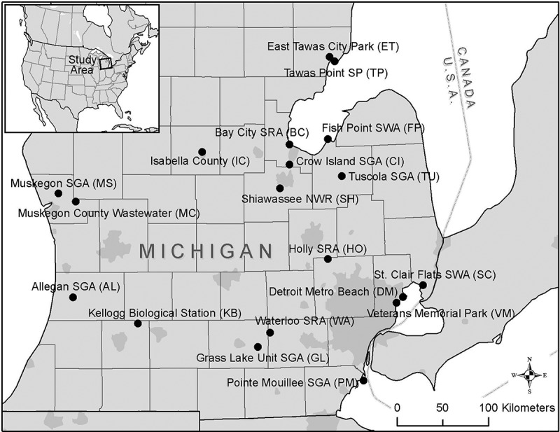 Detection of Influenza A viruses at migratory bird stopover sites in Michigan, USA.