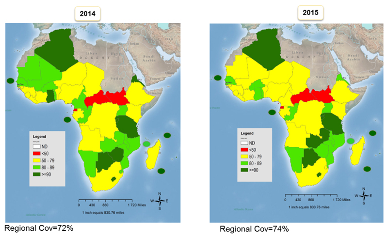 Efforts to Reach More Children with Effective Vaccines Through Routine Immunization in The WHO African Region: 2013-2015.