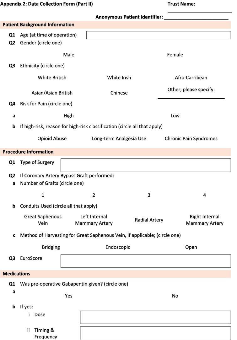 Optimising pain management protocols following cardiac surgery: A protocol for a national quality improvement study