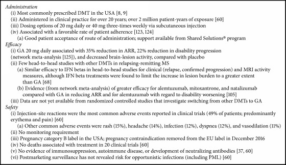 Enduring Clinical Value of Copaxone® (Glatiramer Acetate) in Multiple Sclerosis after 20 Years of Use.