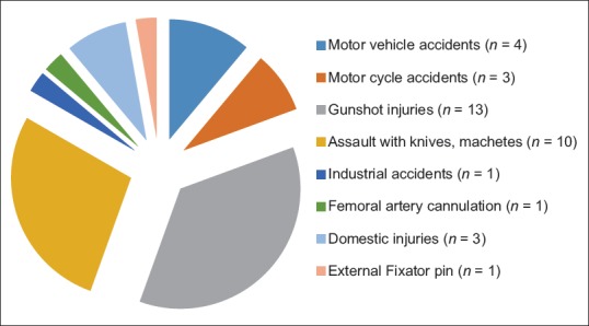 Pattern of Extremity Arterial Injury and Outcome of Repair in Southwest, Nigeria.