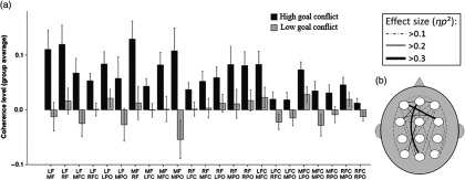 Increases in theta CSD power and coherence during a calibrated stop-signal task: implications for goal-conflict processing and the Behavioural Inhibition System.